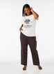 Katoenen T-shirt met print, Vanille, Model image number 1