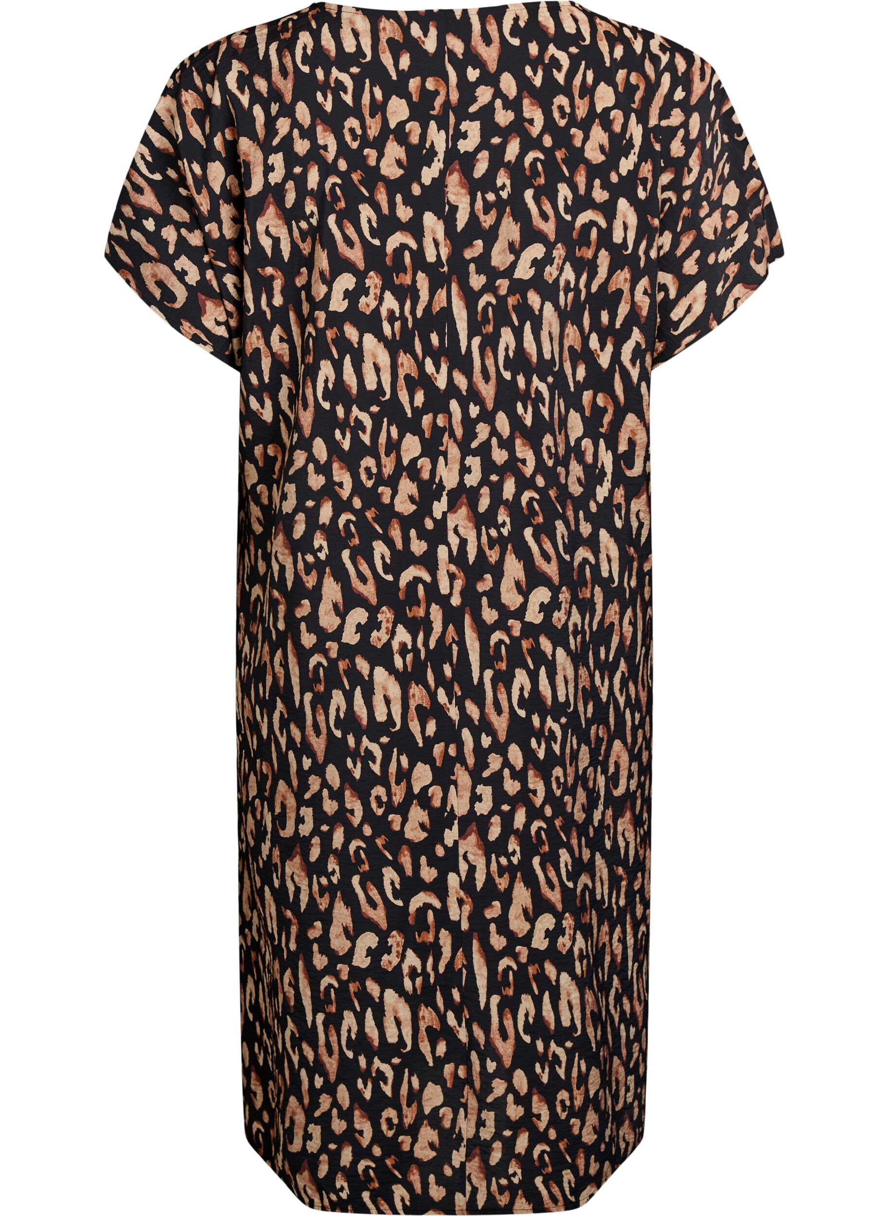 ZizziJurk met V-hals van viscose, Zwart, Packshot image number 1