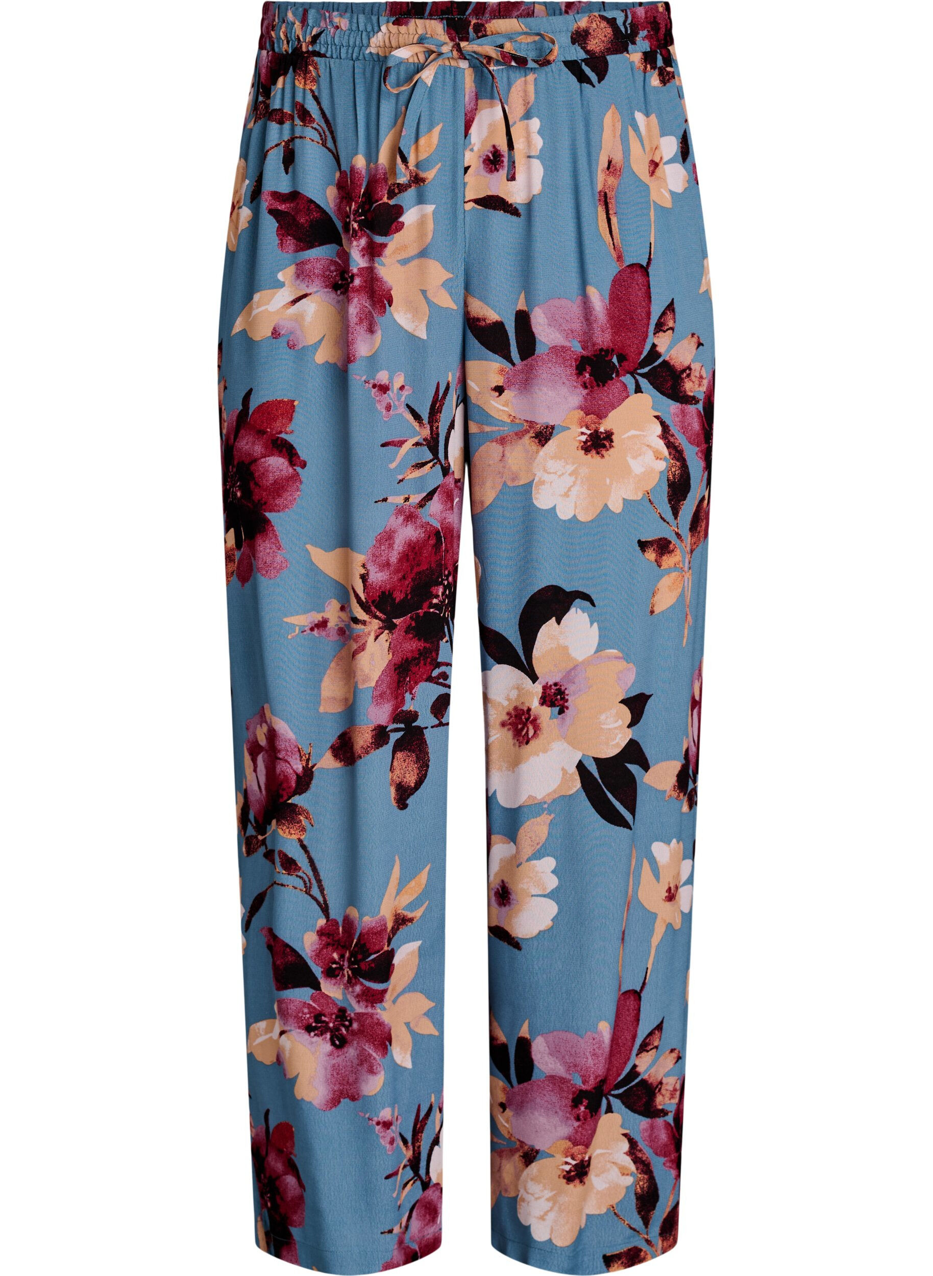Losse viscose broek met print
