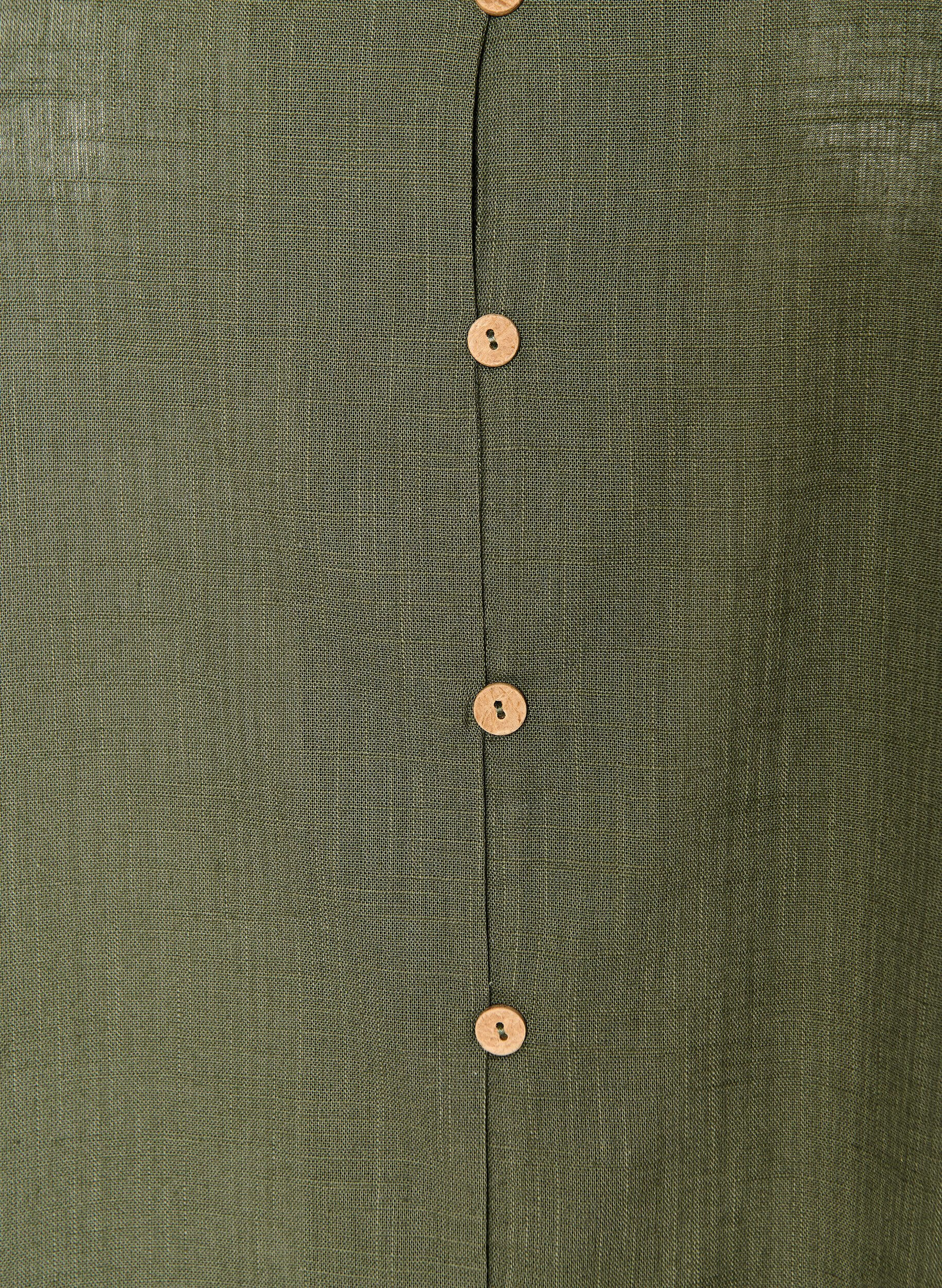 ZizziKatoenen shirt met korte mouwen en een V-hals, Groen, Packshot image number 2