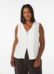 Mouwloos vest met V-hals en knopen, Vanille, Model image number 0
