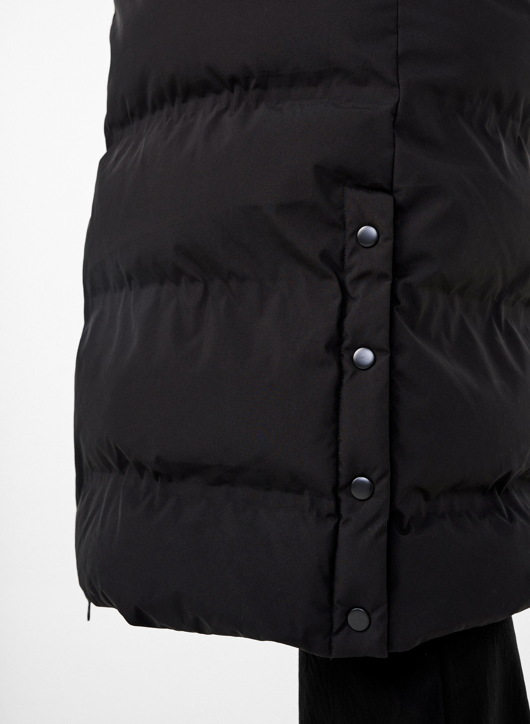 ZizziLange puffer winterjas met capuchon, Zwart, Model image number 3