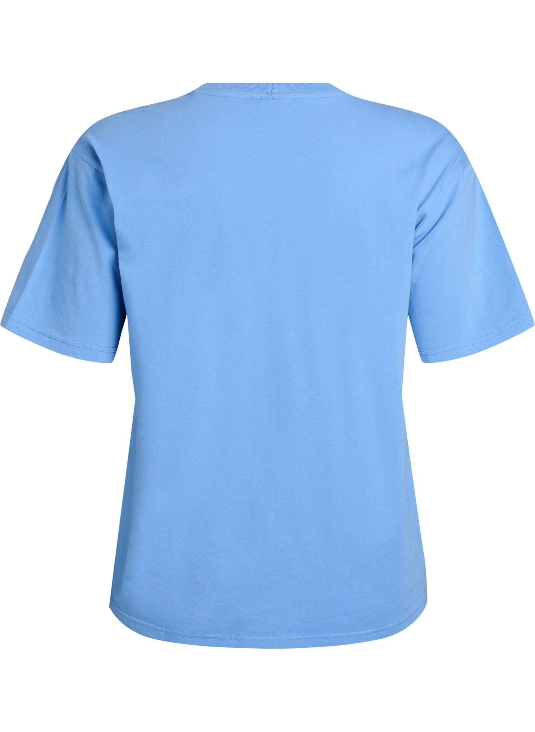 ZizziSportief T-shirt in biologisch katoen, Blauw, Packshot image number 1
