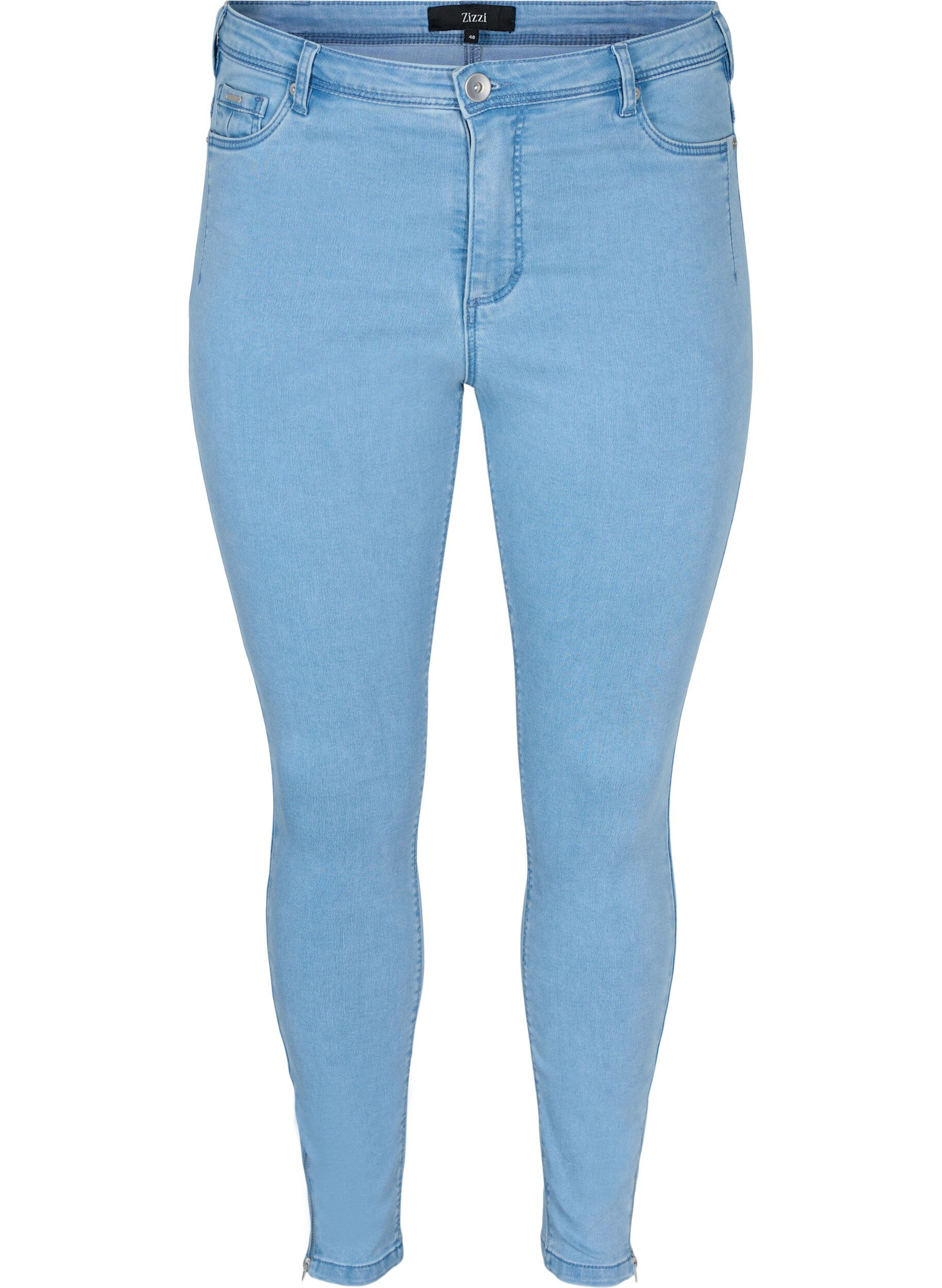 ZizziCropped Amy jeans met rits, Blauw, Packshot image number 0