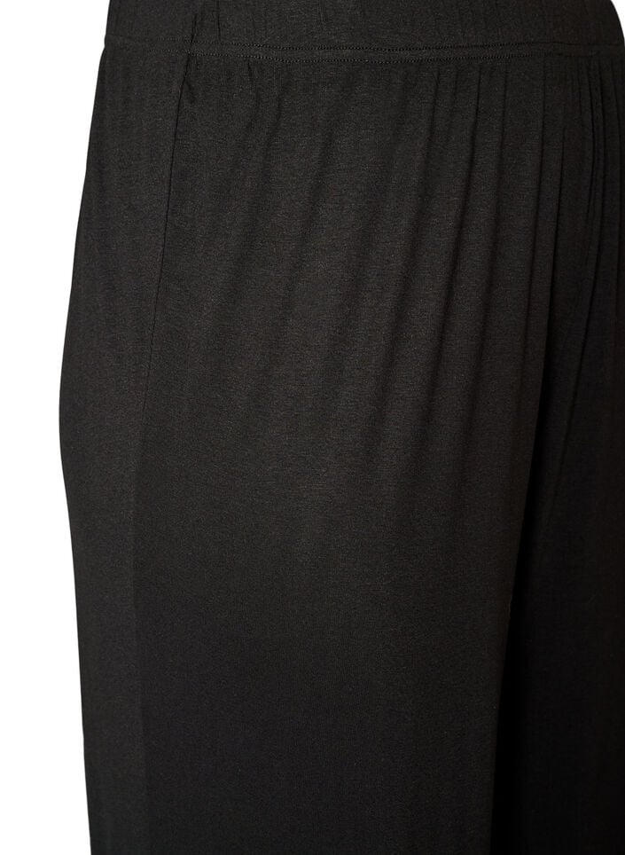 Losse pyjamabroek in viscose met een elastische taille, Zwart, Packshot image number 2