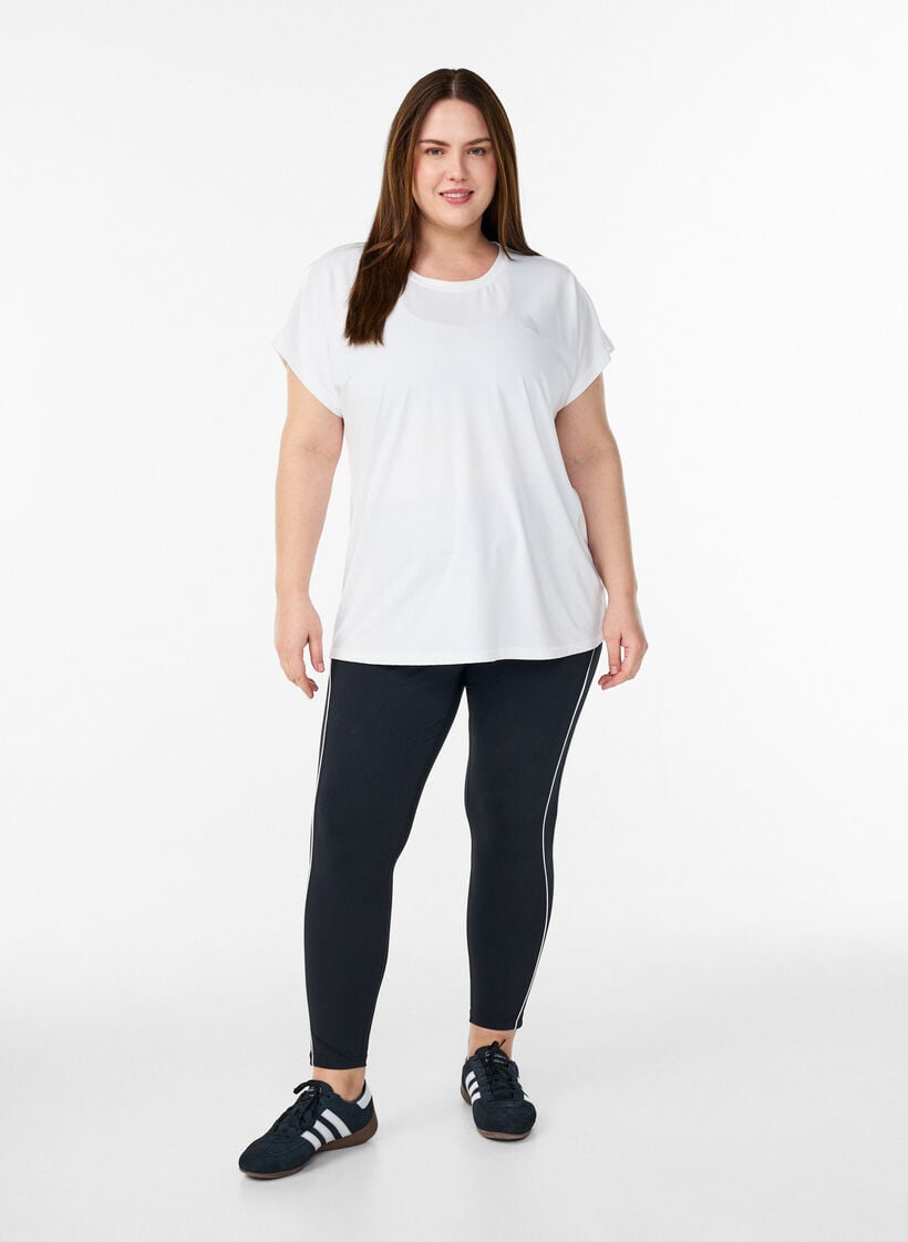 Effen gekleurd trainingsshirt, Wit, Model image number 1