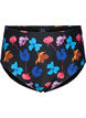 Bikinibroekje met print en hoge taille, Zwart, Packshot image number 0
