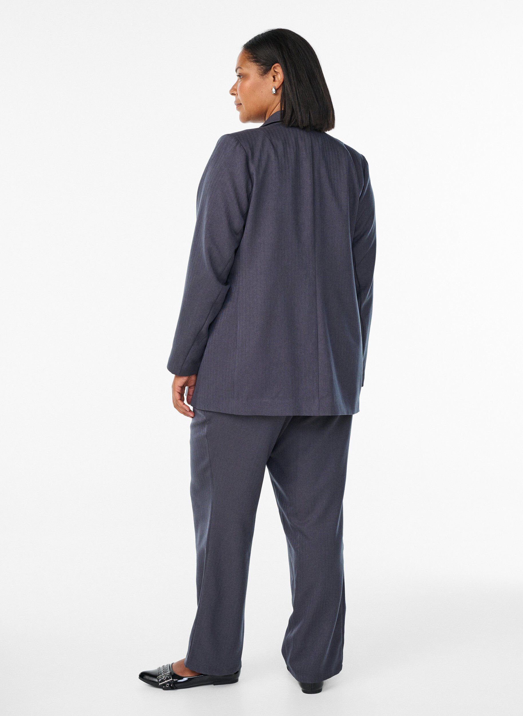 ZizziUitlopende broek met een klassieke look, Grijs, Model image number 1