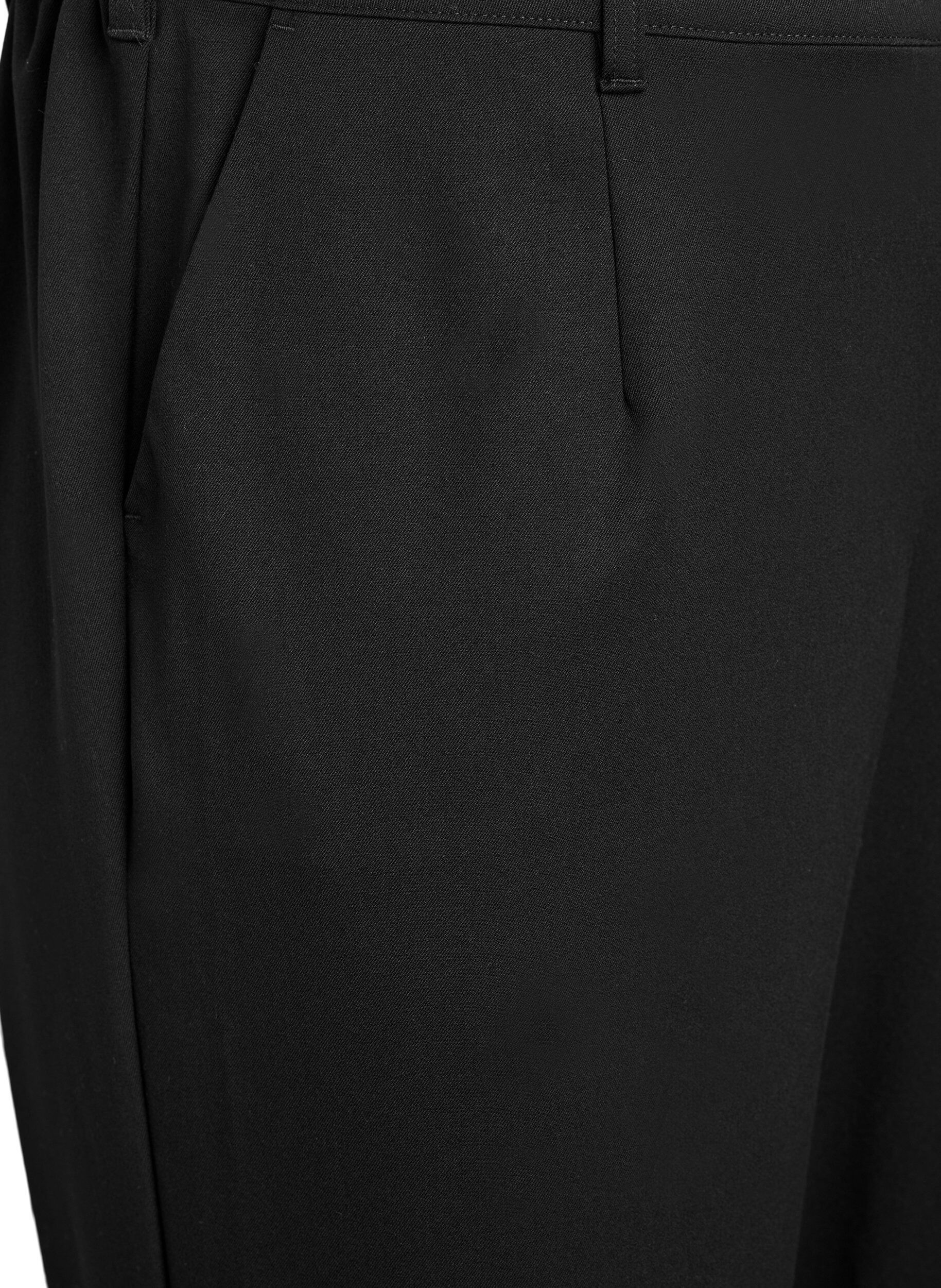 ZizziBroek met hoge taille en elastische tailleband achteraan, Zwart, Packshot image number 2