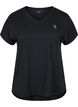 Sportief t-shirt met korte mouwen en v-hals, Zwart, Packshot image number 0