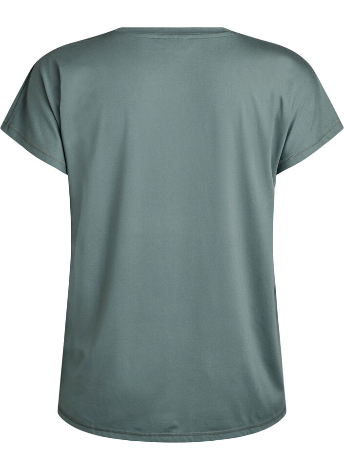 Losvallend sport T-shirt met V-hals, Groen, Packshot image number 1