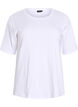 Geribde jersey blouse met korte mouwen, Wit, Packshot image number 0