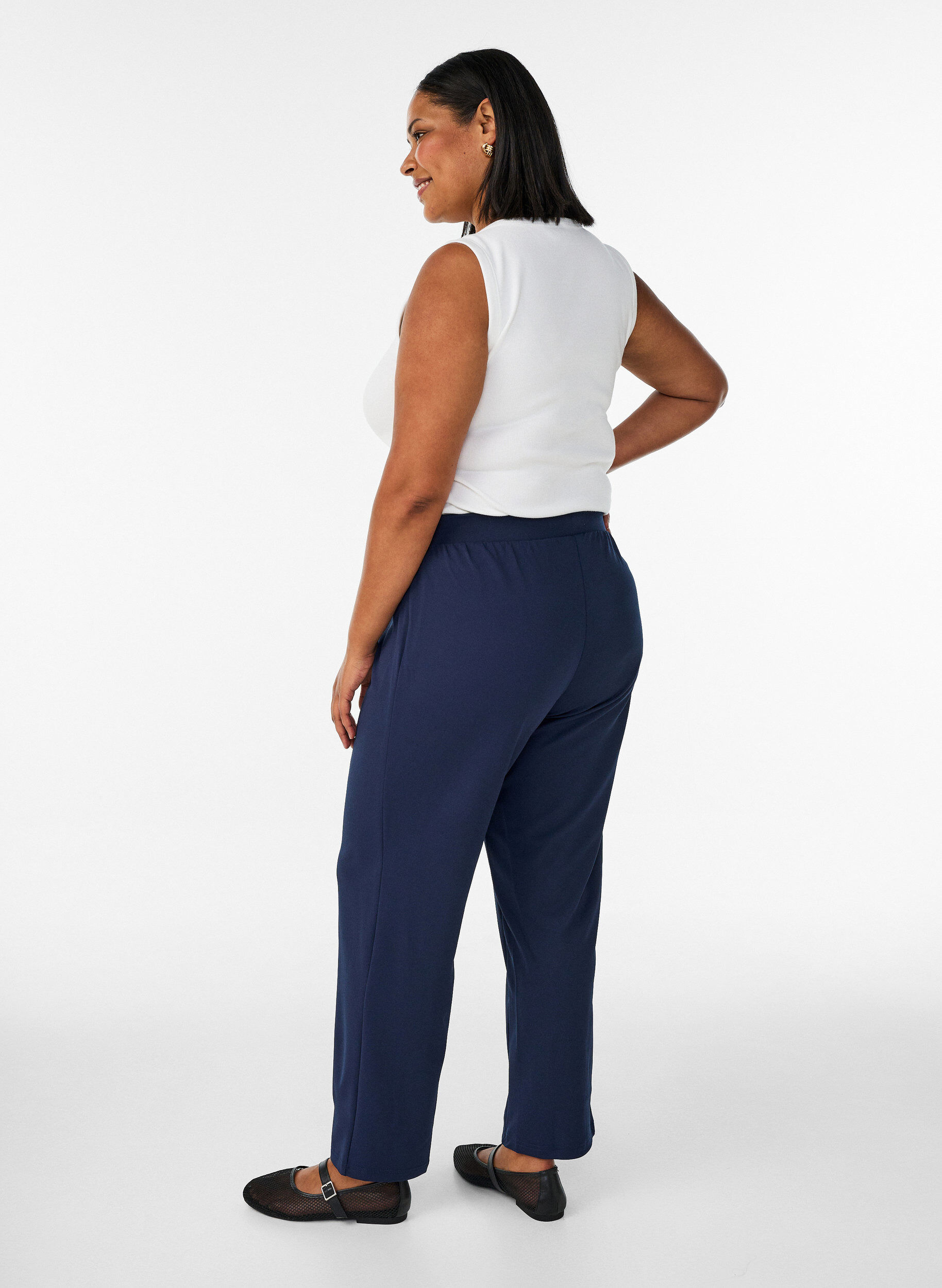 ZizziBroek met rechte pasvorm, Blauw, Model image number 2