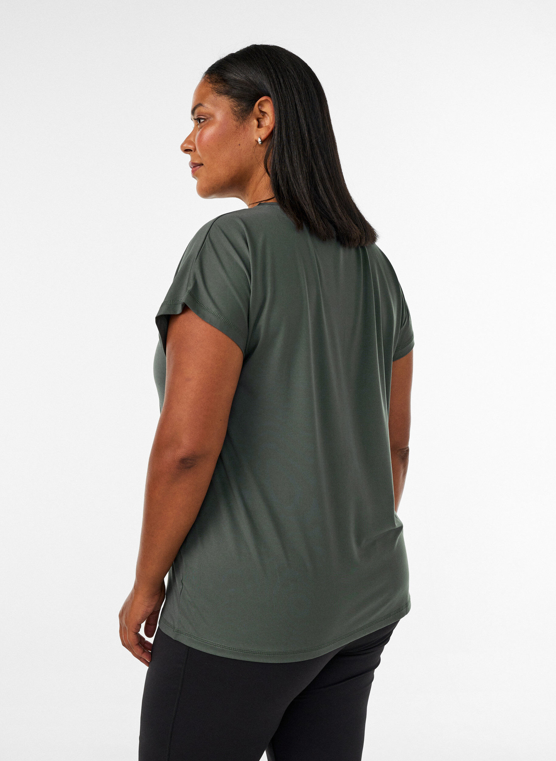 ZizziEffen gekleurd trainingsshirt, Groen, Model image number 2