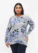 Gebloemde blouse met lange mouwen, Blauw, Model image number 0