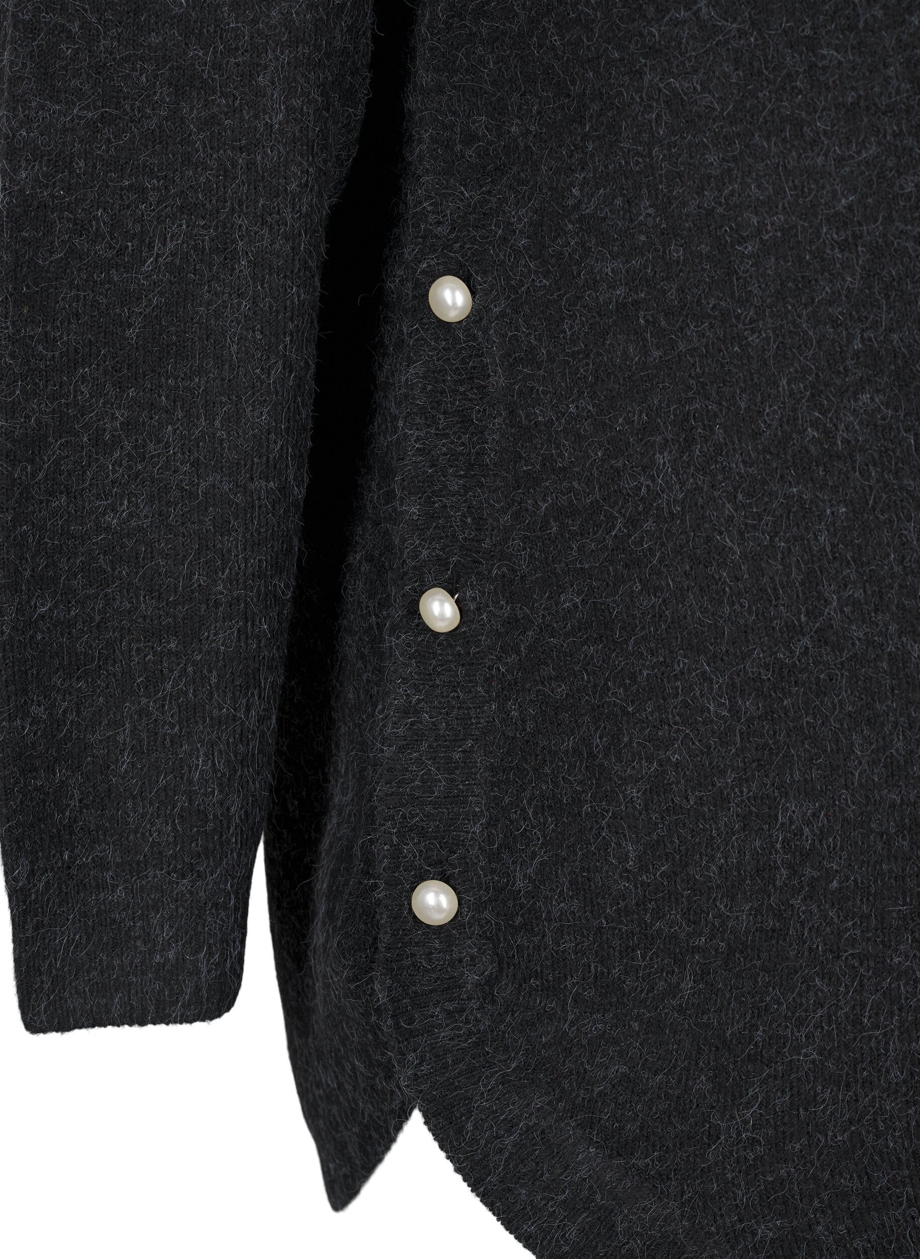 ZizziLange gebreide blouse met bolknopen, Grijs, Packshot image number 2