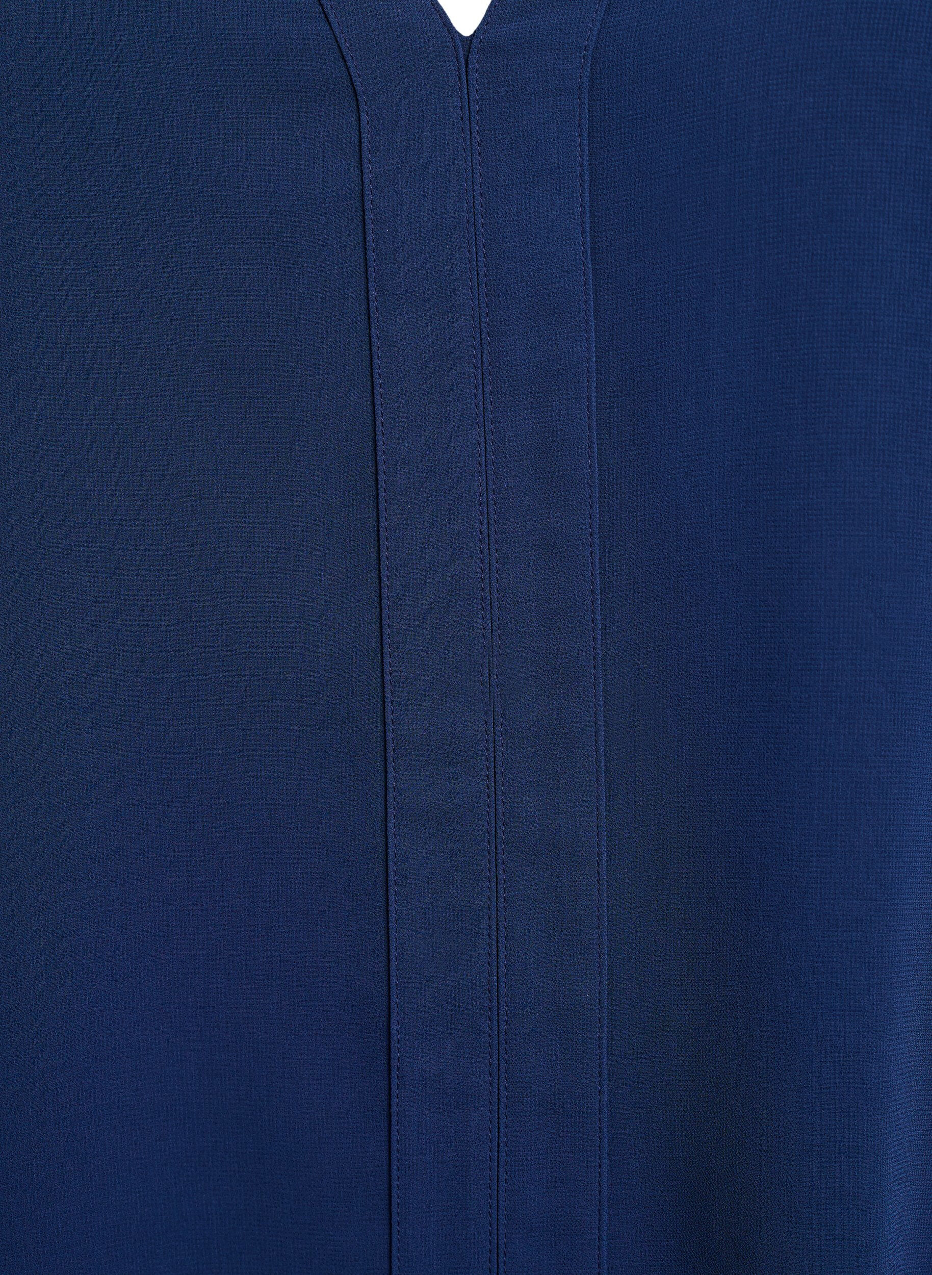 ZizziBlouse met doorschijnende mouwen en smockdetails, Blauw, Packshot image number 2