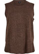 Gebreid vest met geribbelde randen, Bruin, Packshot image number 0