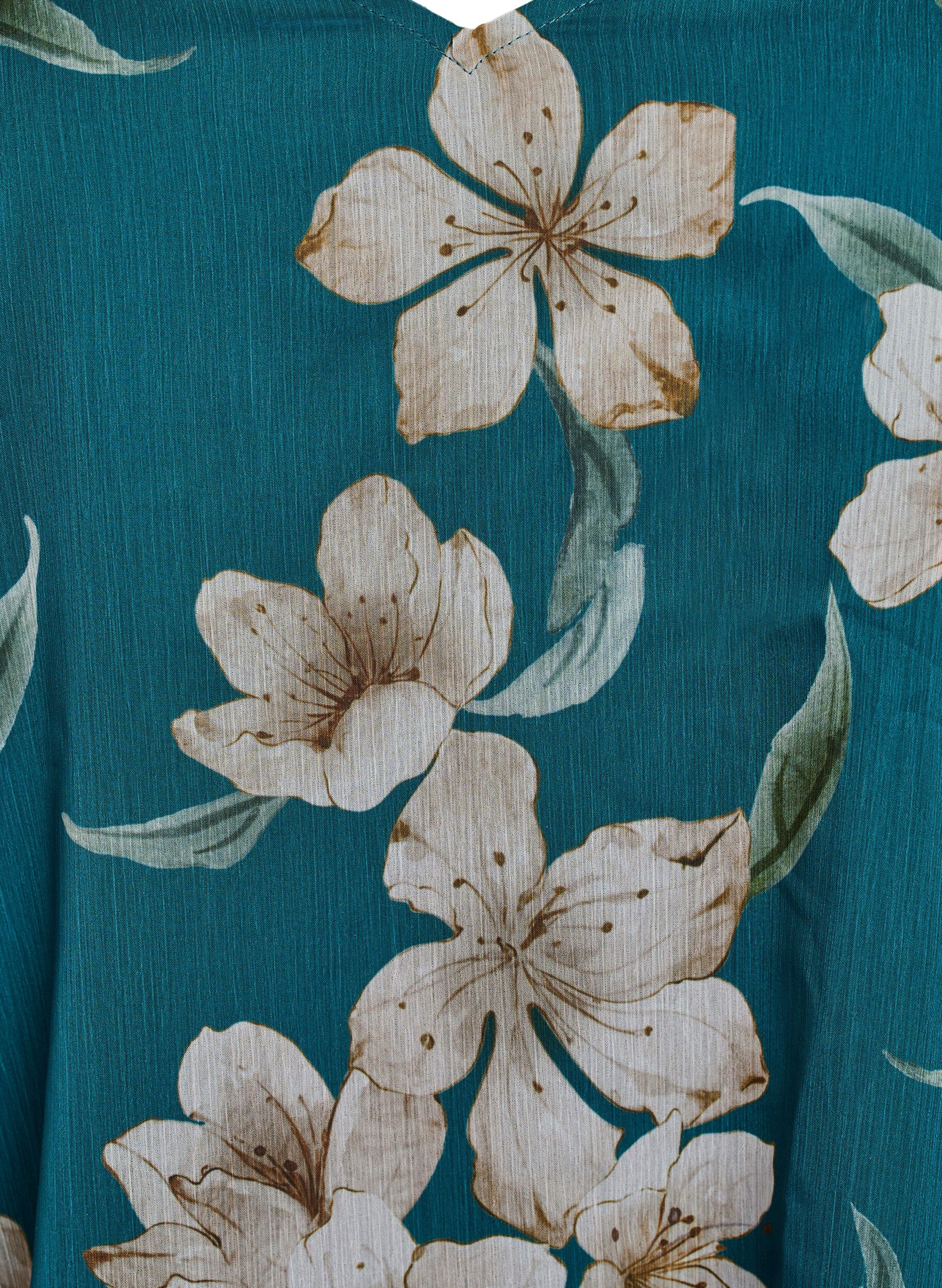 ZizziChiffon blouse met bloemenprint en lange mouwen, Groen, Packshot image number 2