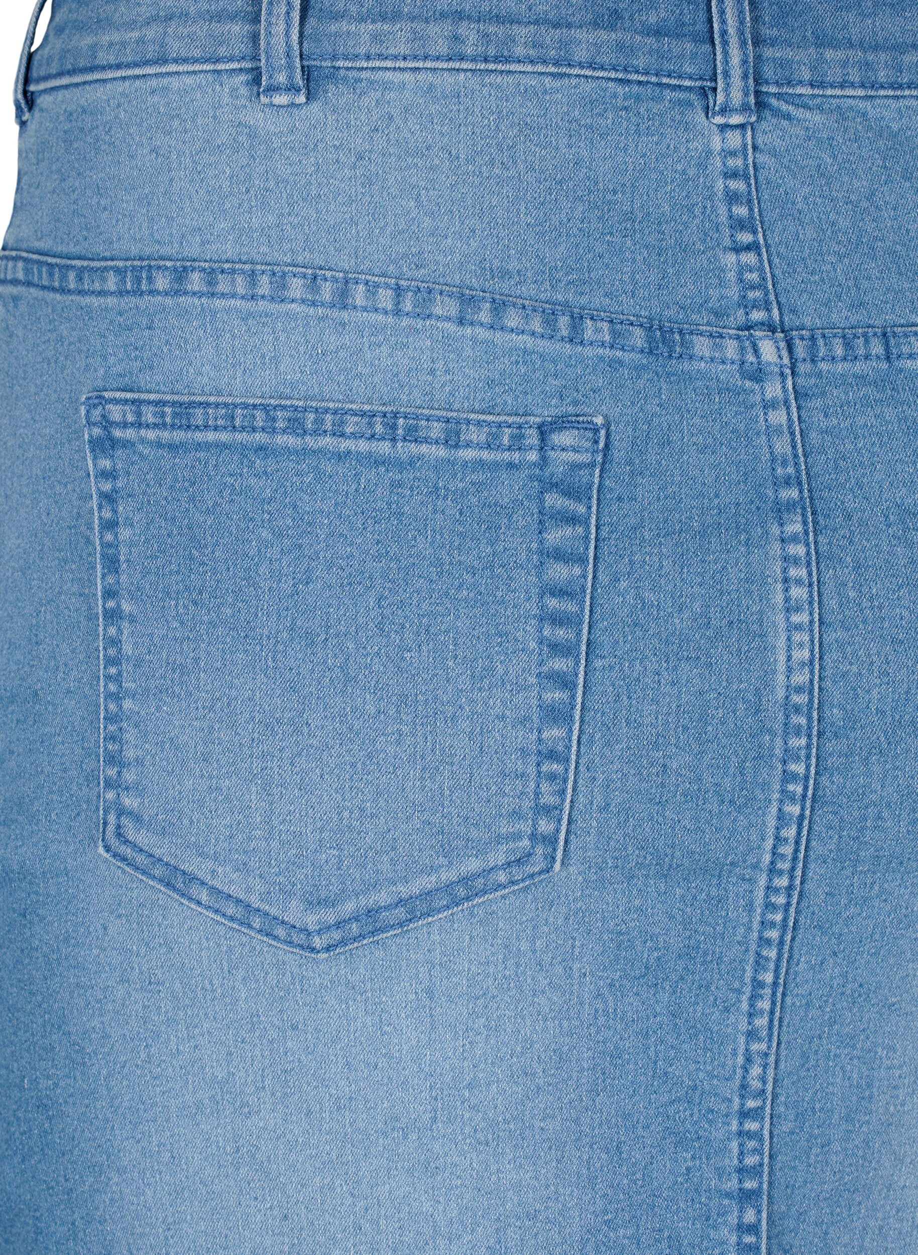 ZizziFLASH - Nauwsluitende denim rok, Blauw, Packshot image number 3