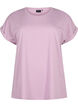 T-shirt met korte mouwen van katoenmix, Paars, Packshot image number 0