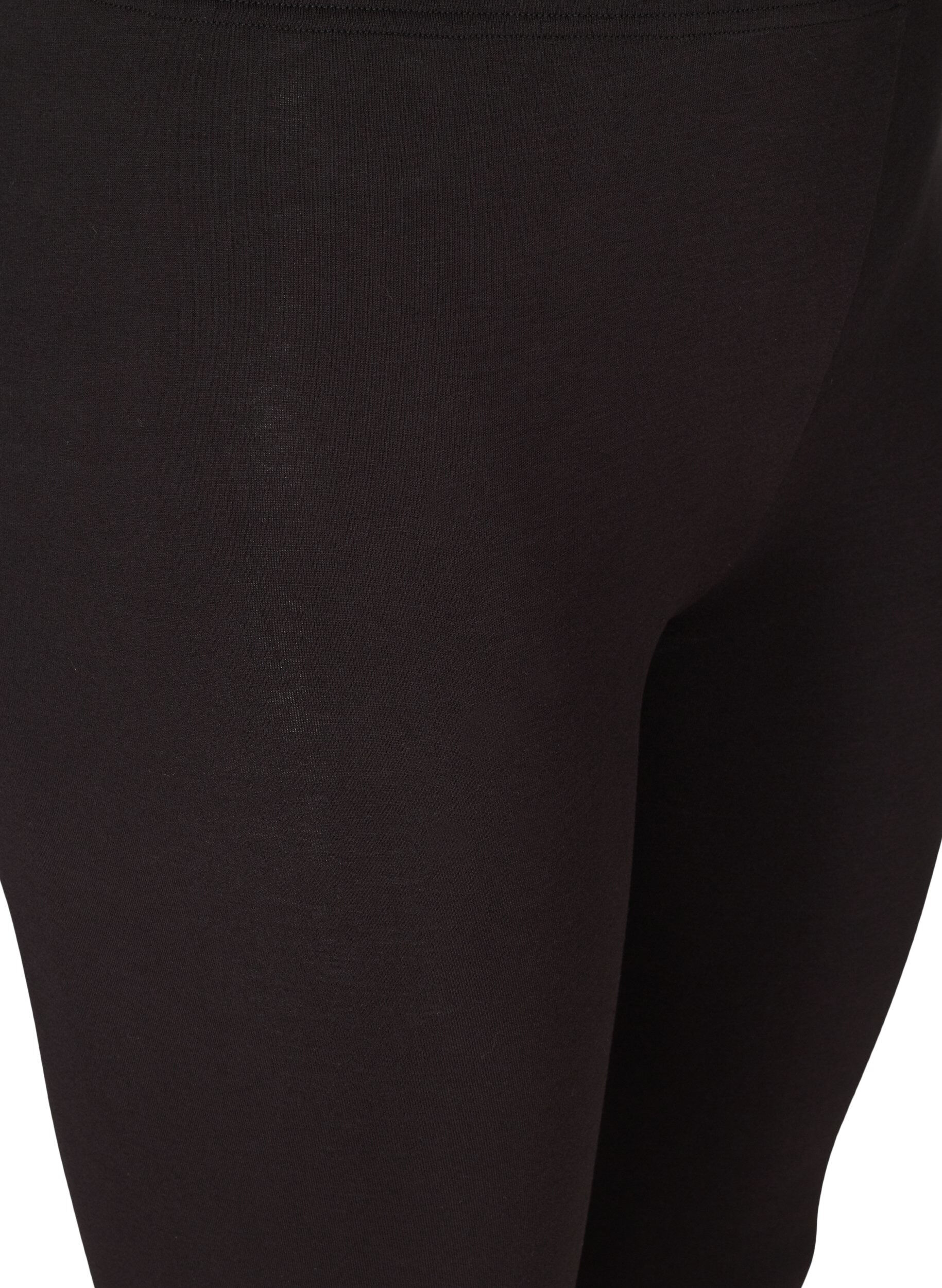 ZizziBasic 3/4 legging met ruches, Zwart, Packshot image number 2