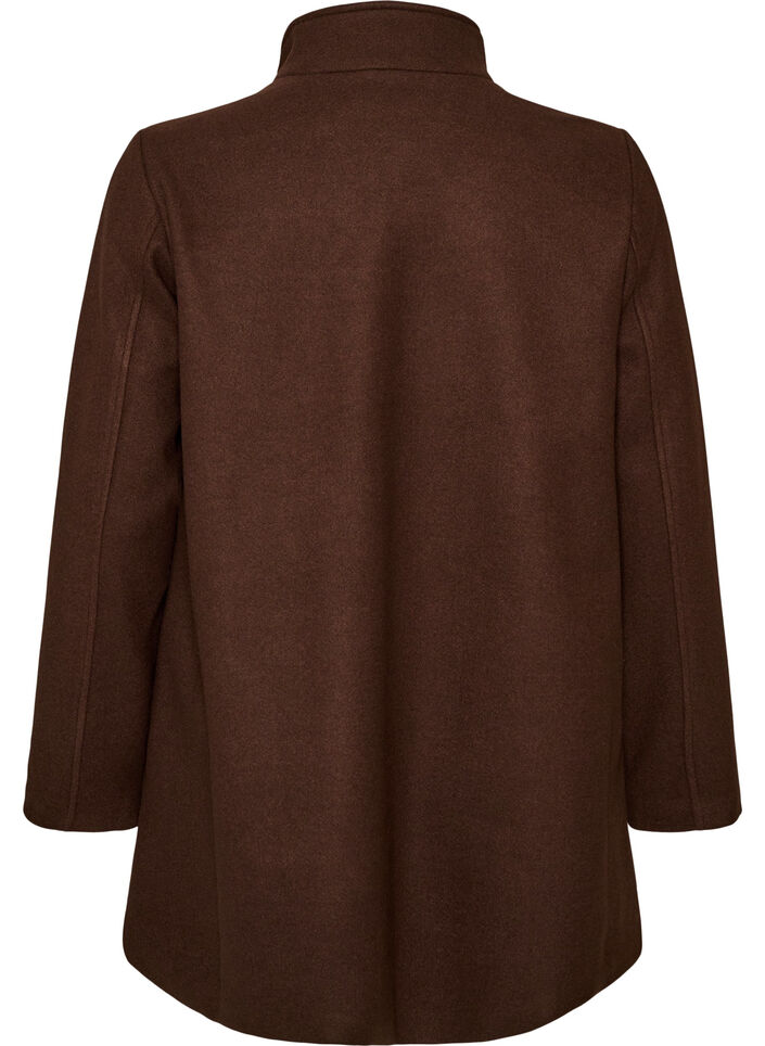 Korte jas met A-lijn vorm, Bruin, Packshot image number 1