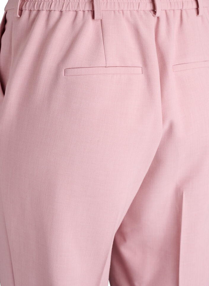 Op maat gemaakte broek met een hoge taille en straight-fit, Roze, Packshot