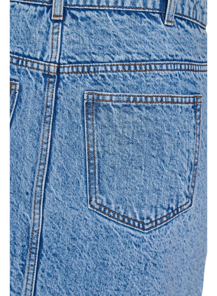 Korte denimrok met zakken, Blauw, Packshot image number 3