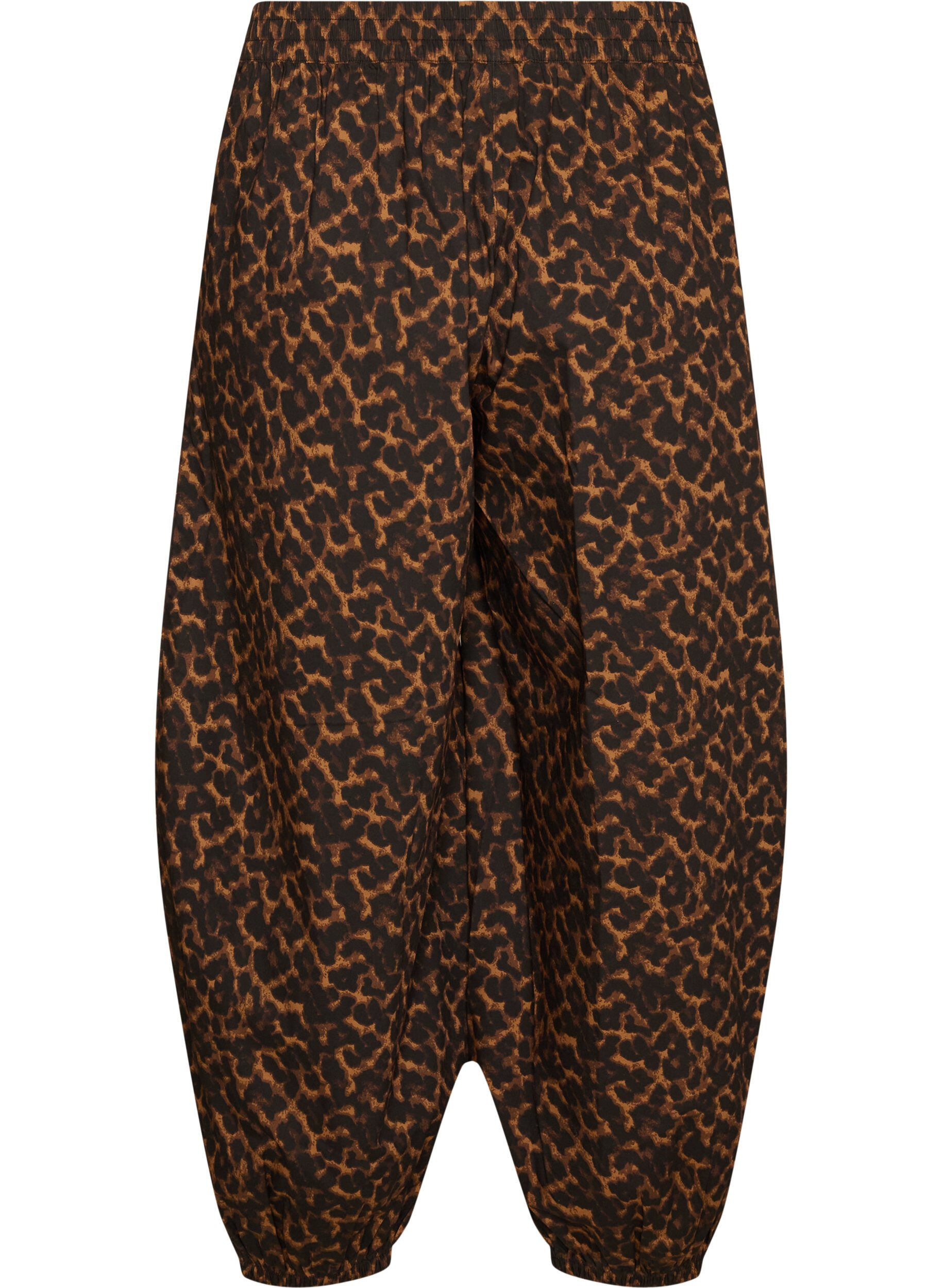 ZizziBalloonbroek met hoge taille en all-over patroon, Bruin, Packshot image number 1