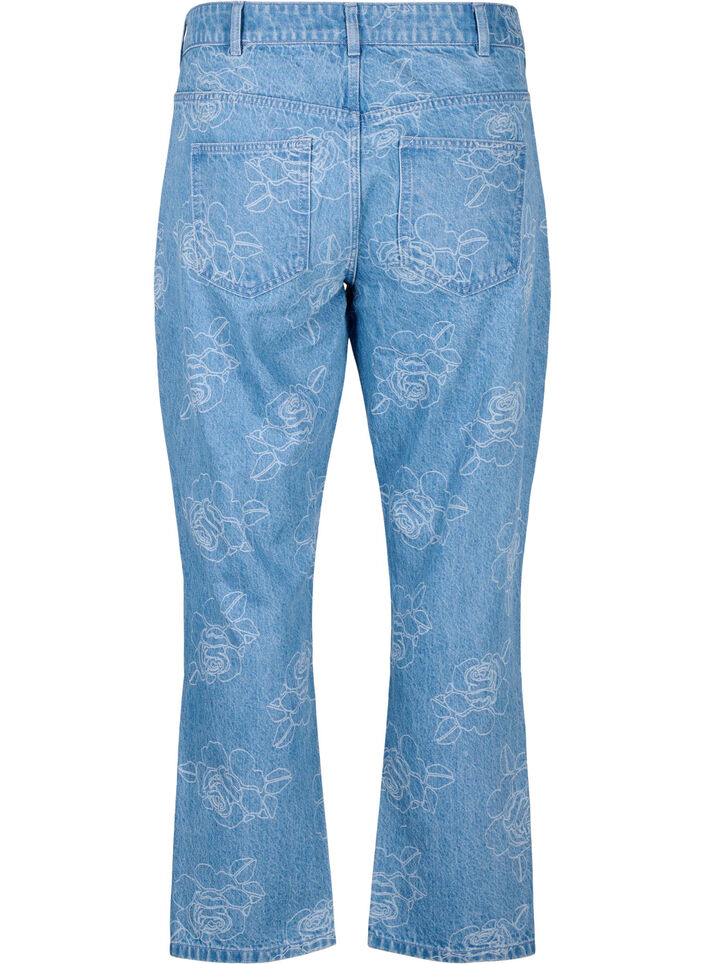 Vera bloemenprint jeans, Light Blue Denim, Packshot