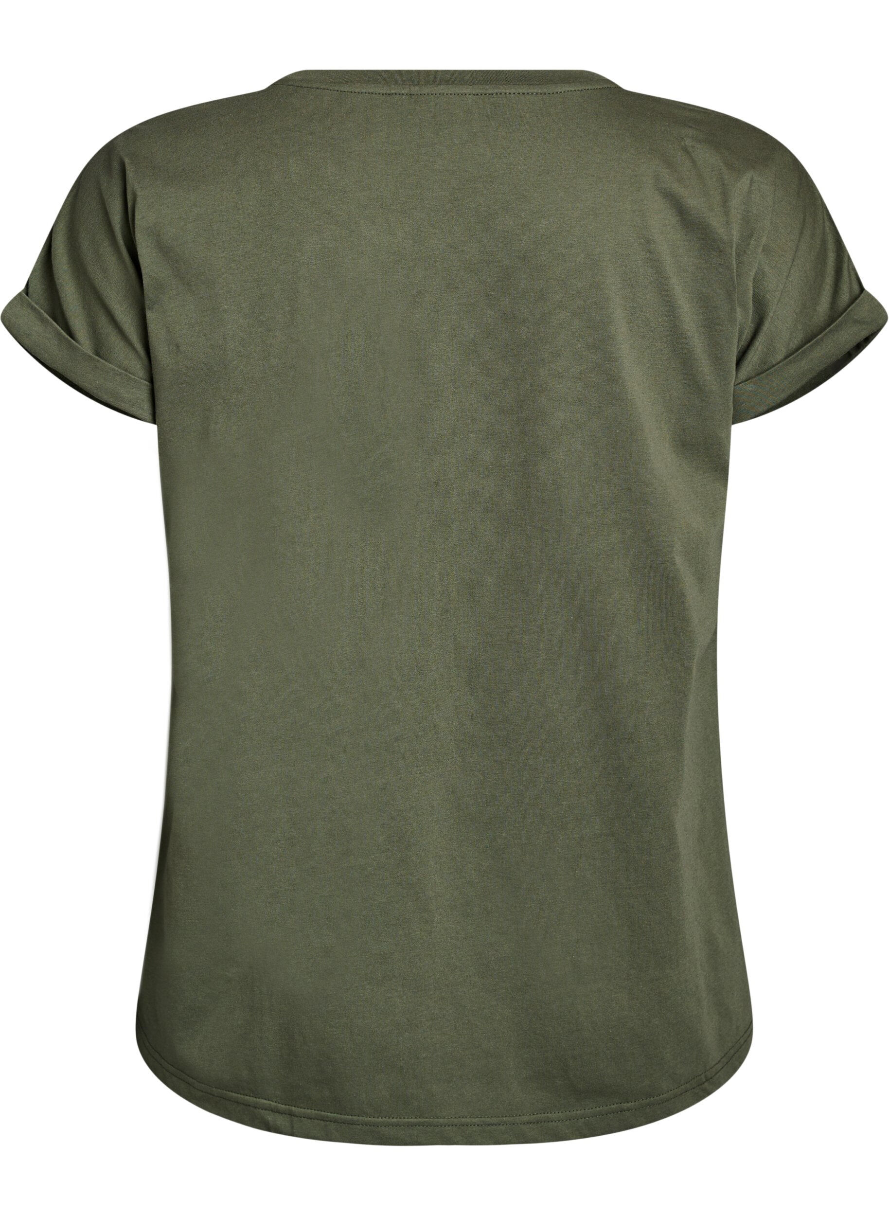 ZizziT-shirt met korte mouwen van katoenmix, Groen, Packshot image number 1