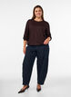 Blouse met verticale structuur en glitterdraad, Bruin, Model image number 1