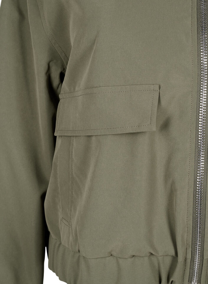 Bomberjack met kraag en zakken, Deep Lichen Green, Packshot