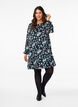 Korte jurk met print en een ronde hals, Zwart, Model image number 1