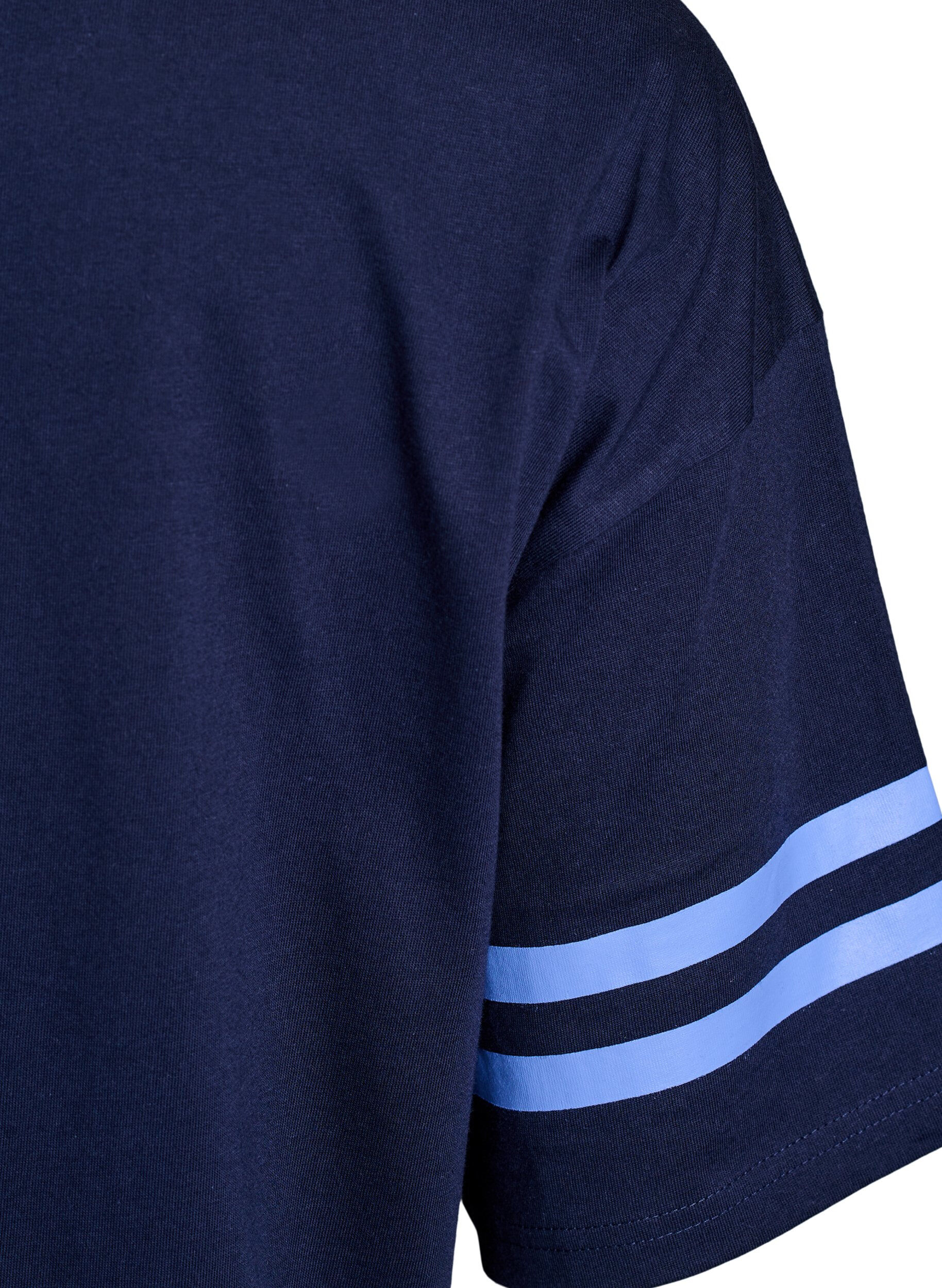 ZizziSportief oversized college T-shirt, Blauw, Packshot image number 3