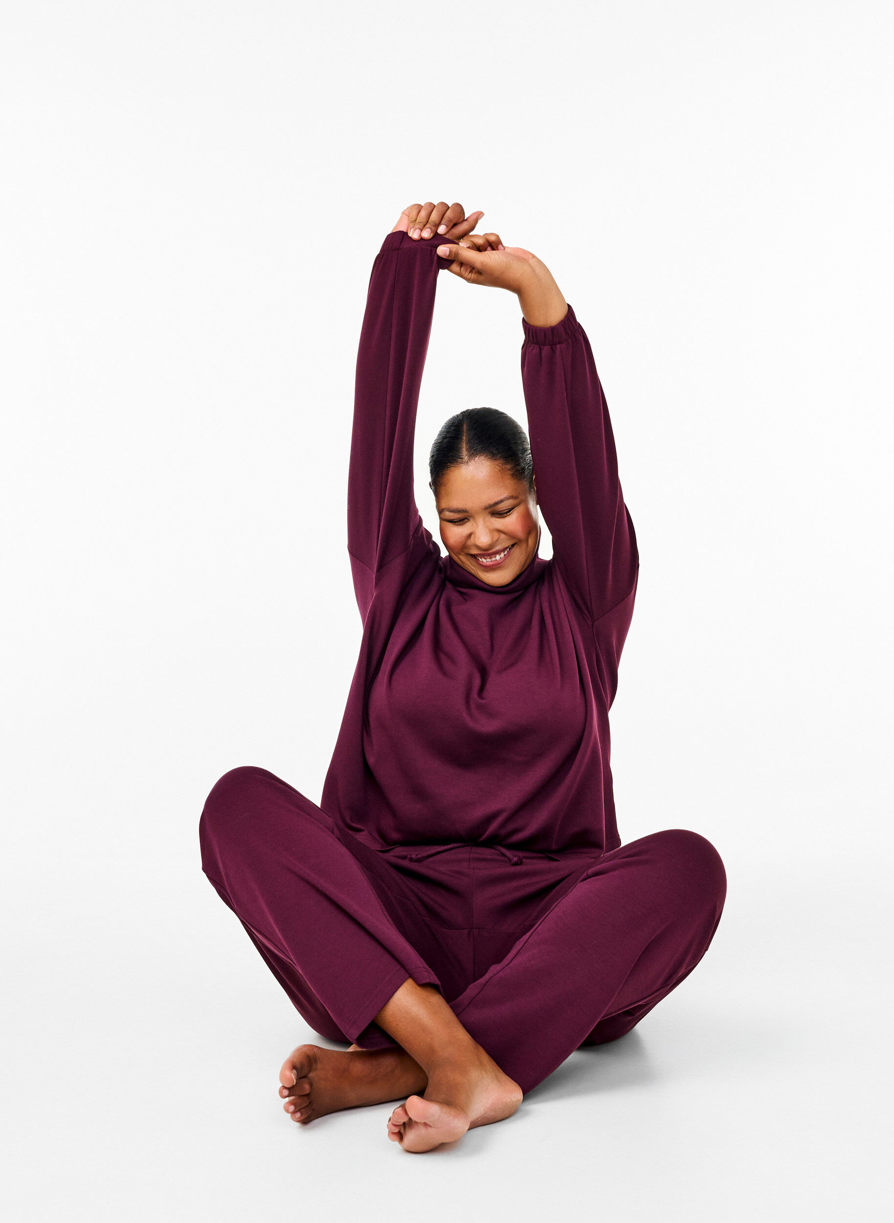 ZizziLosse broek van modalmix, Rood, Image image number 0