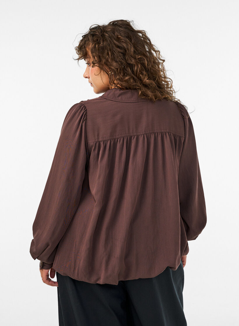 Shirt met ballonvorm en onzichtbare ritssluiting, Bruin, Model image number 2