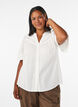 Katoenen blouse met decoratieve banden, Vanille, Model image number 0