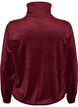 Zachte velours cardigan met rits en hoge kraag, Rood, Packshot image number 1