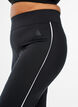 Uitlopende workoutbroek met contrasterende biezen, Zwart, Model image number 3