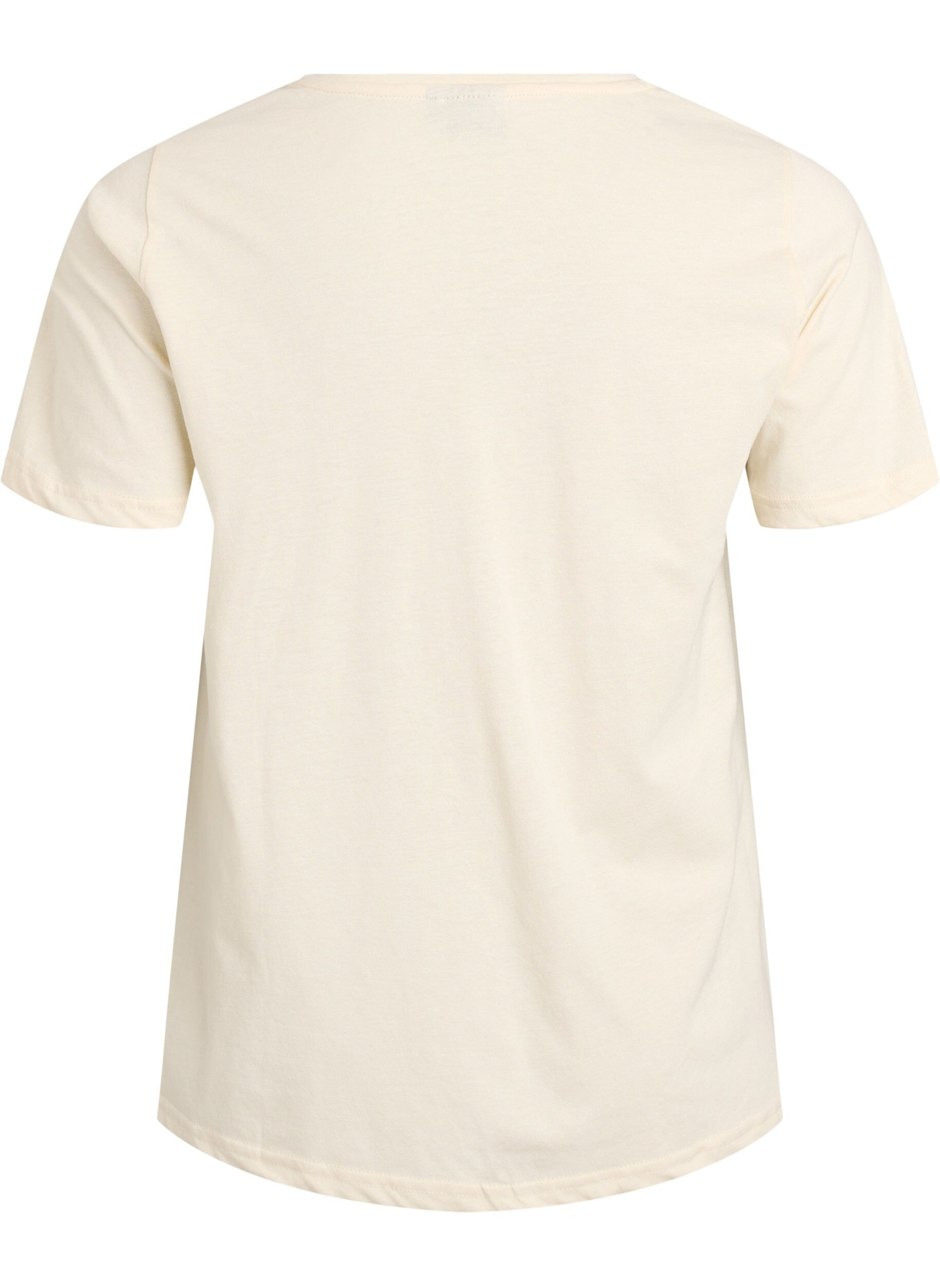 ZizziT-shirt met print, Vanille, Packshot image number 1