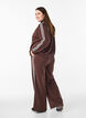 Losse trainingbroek met een high waist en streepdessin, Bruin, Model image number 2