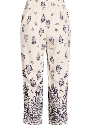ZizziLosse broek met print en hoge taille, Beige, Packshot image number 1
