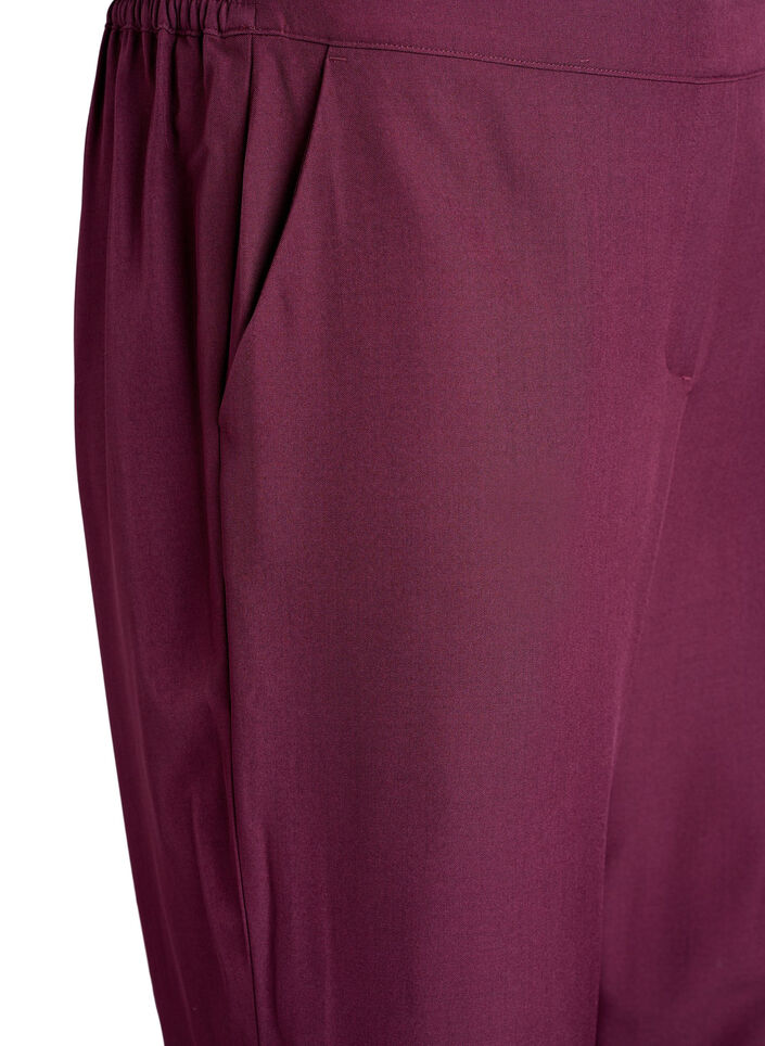 Losse broek met zakken, Donker Bordeaux, Packshot image number 2