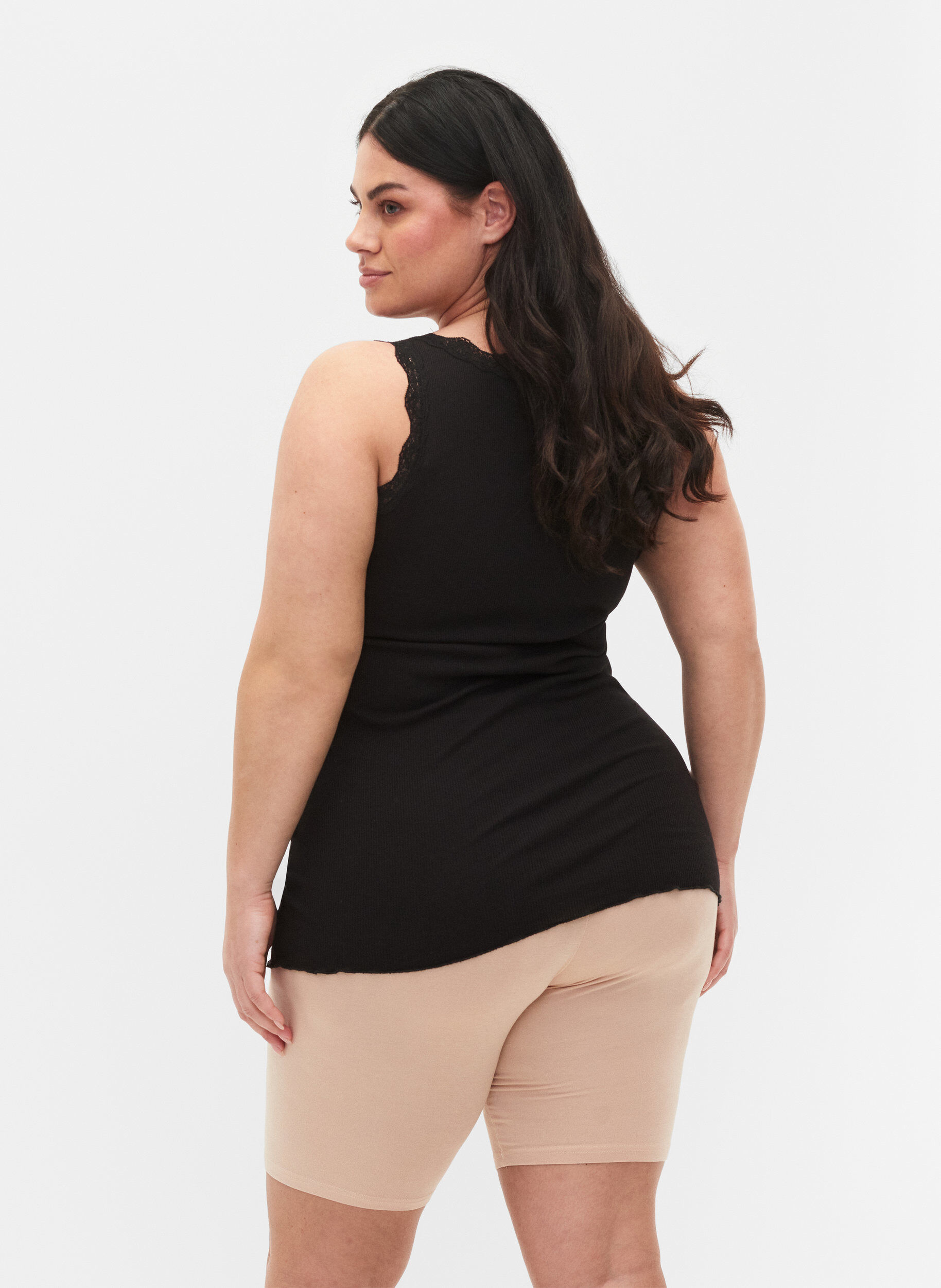 Zizzi2-pack viscose fietsbroek, Beige, Model image number 2