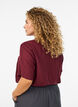 Blouse met korte mouwen en diagonale knoopsluiting, Rood, Model image number 2
