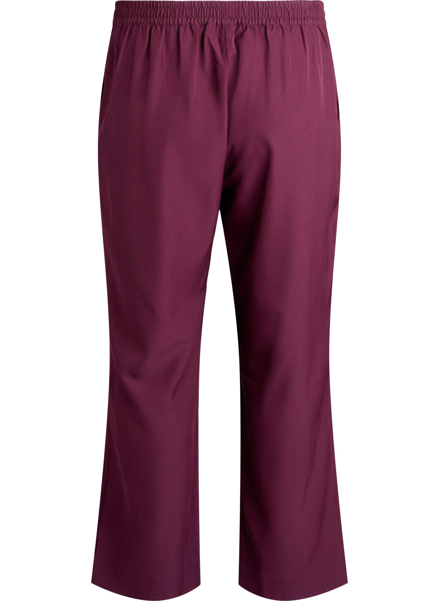 ZizziLosse broek met zakken, Donker Bordeaux, Packshot image number 1