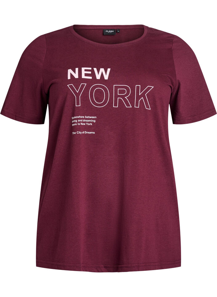 FLASH - T-shirt met motief, Donker Bordeaux, Packshot image number 0