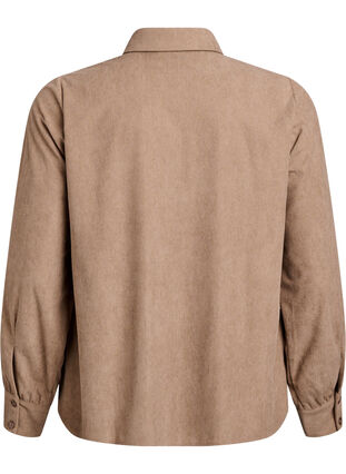 ZizziOverhemdblouse met lange mouwen in corduroy, Caribou, Packshot image number 1